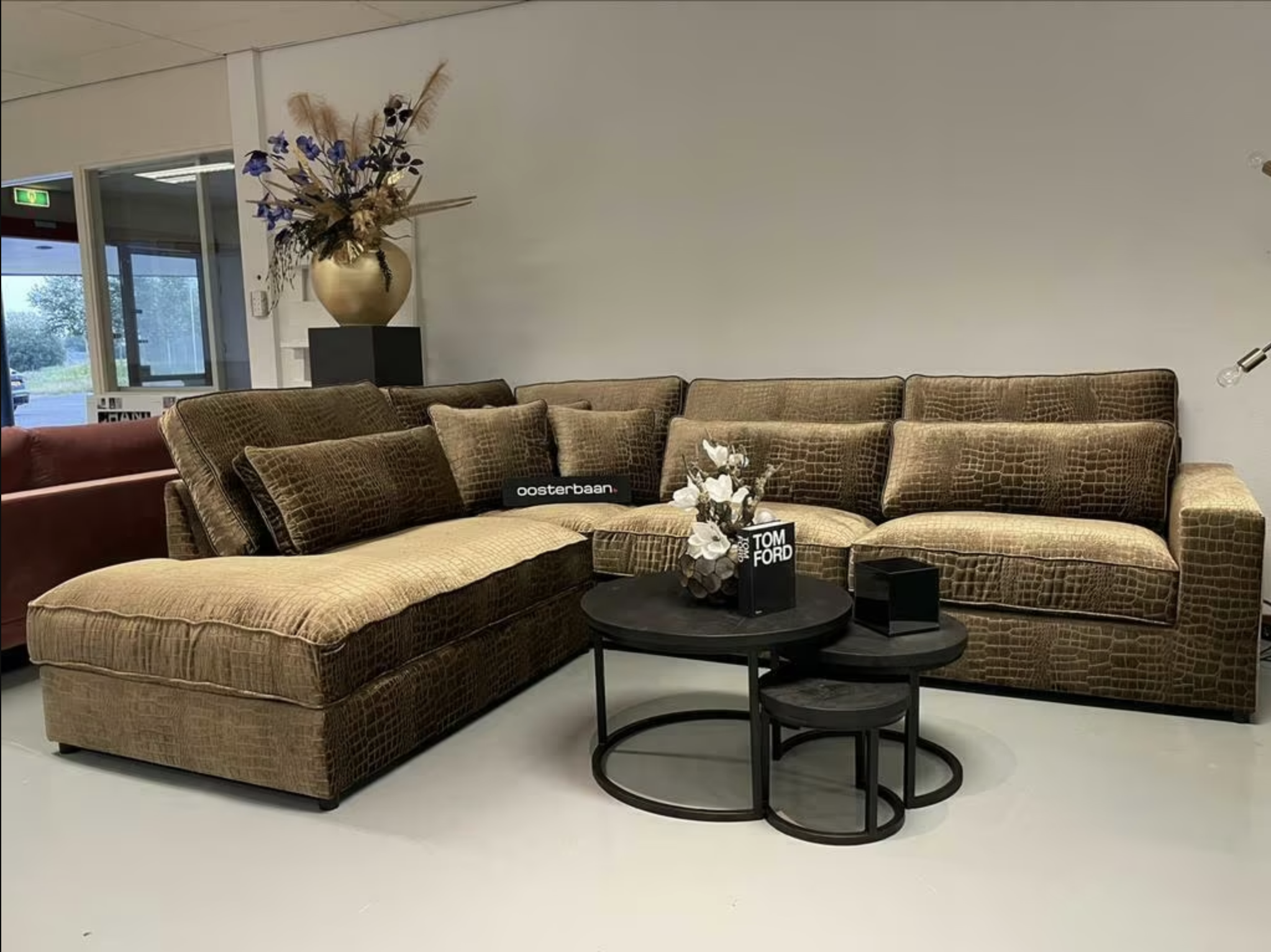 Luxe Croco Hoekbank 250x315cm Goud - Pocket NIEUW