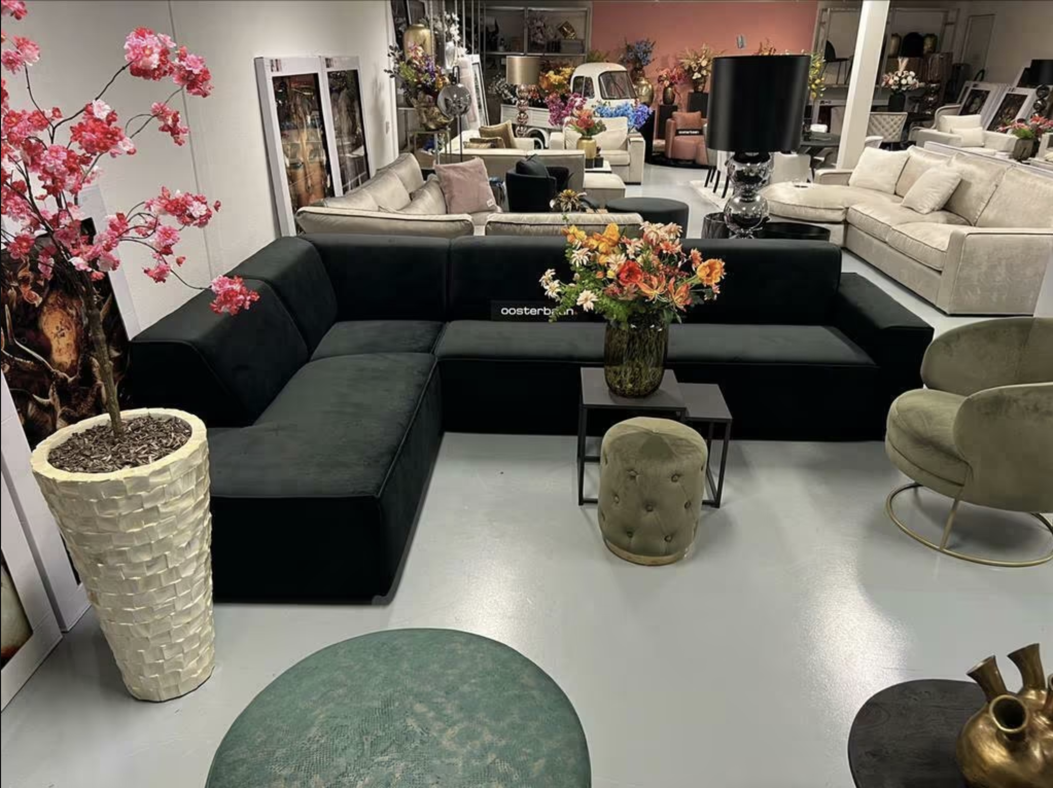 Luxe Elementen Hoekbank Zwart Velvet - NIEUW