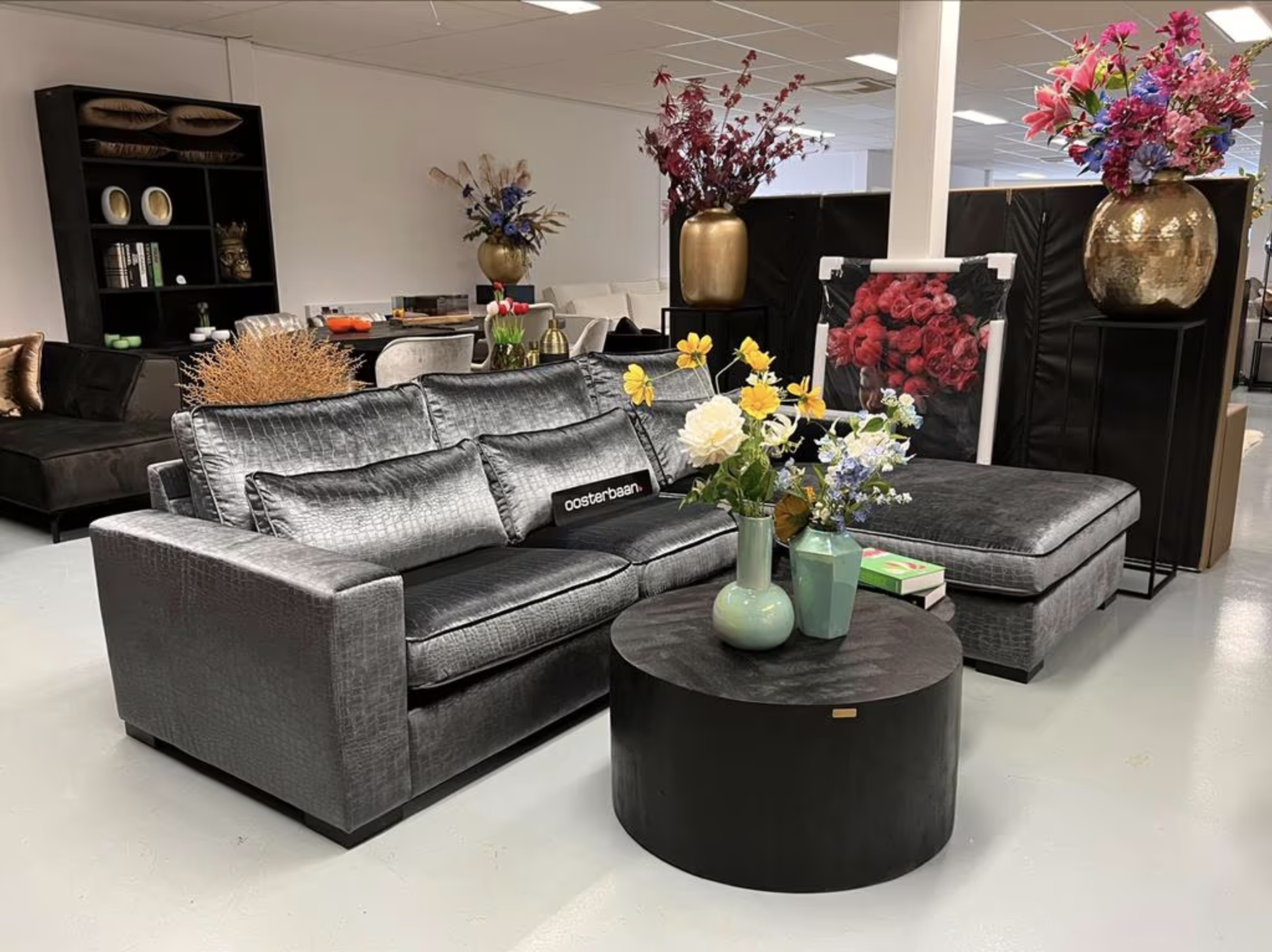 Luxe Loungebank Croco806 Grijs 290x195cm NIEUW