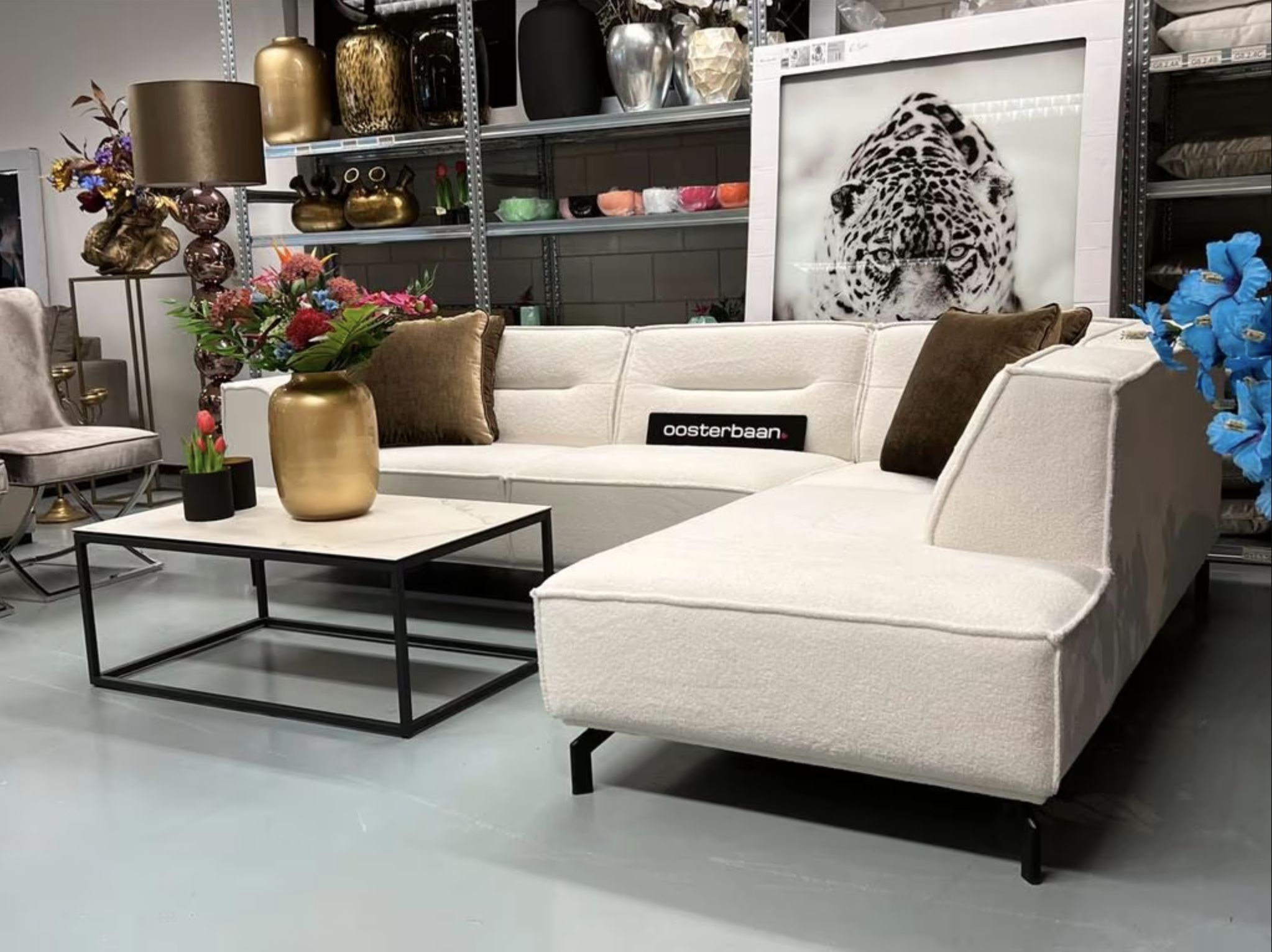 Luxe Teddy Hoekbank Lotte 280x200cm NIEUW - UNIEK - Wit