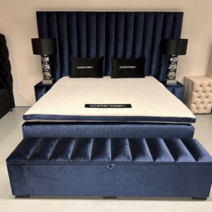 Luxe Velvet Boxspring Laura 180x200cm Blauw – NIEUW