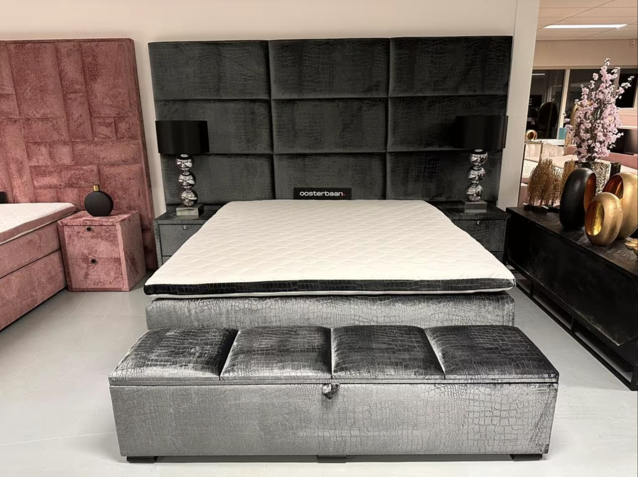 Luxe Velvet Croco Boxspring Valentijn 180x200cm NIEUW