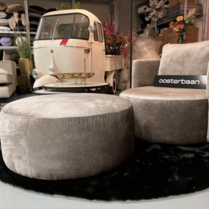 Luxe Velvet Draaifauteuil Anton + Poef UNIEK
