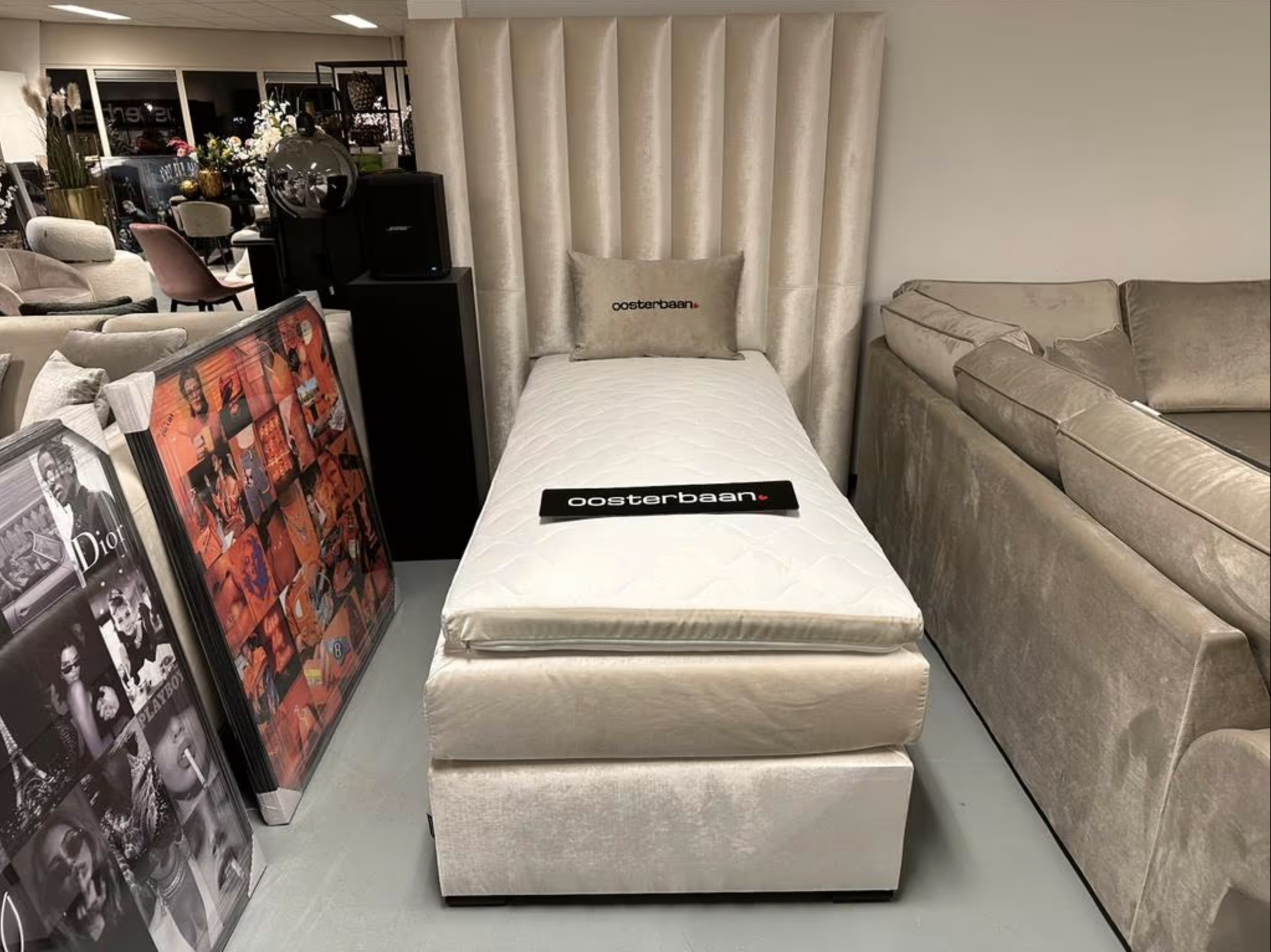 Luxe Velvet Eenpersoons Boxspring Laura 90x200cm NIEUW