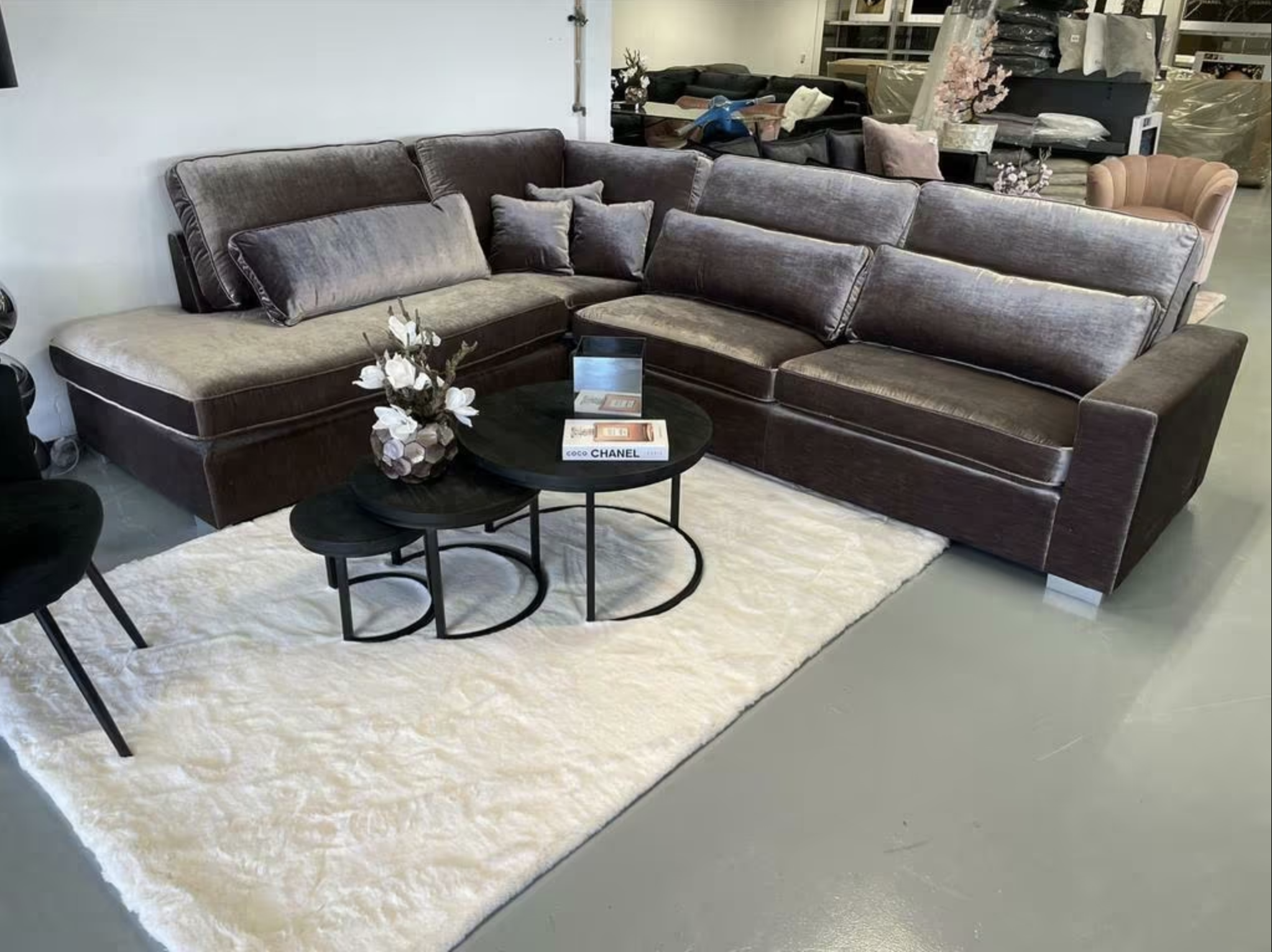 Luxe Velvet Hoekbank 310x250 NIEUW Kemer107