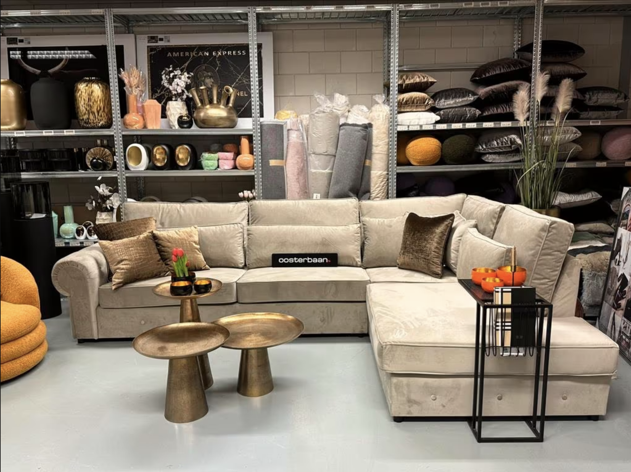 Luxe Velvet Hoekbank Esther 320x230cm Quartz903 Khaki