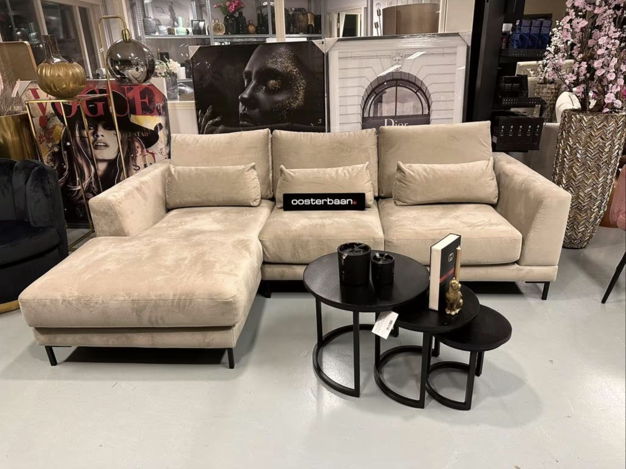 Luxe Velvet Loungebank Anna 170x260cm Quartz903 Khaki NIEUW