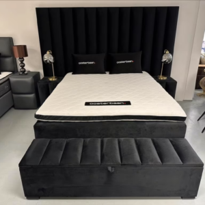 Luxe Velvet Boxspring Laura 160x200cm NIEUW – Zwart – New
