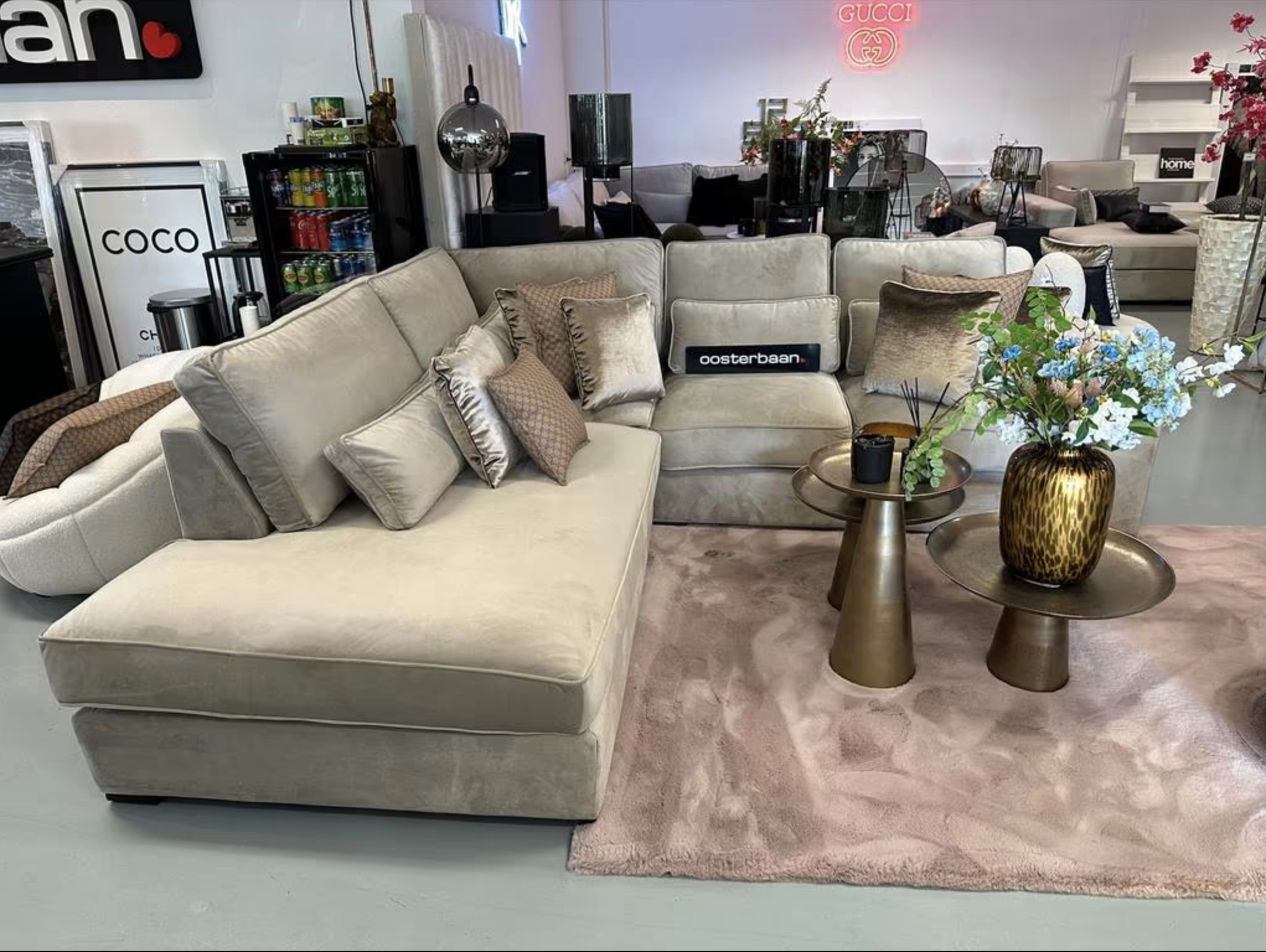 Luxe Velvet Hoekbank Lois 260x280cm Quartz903