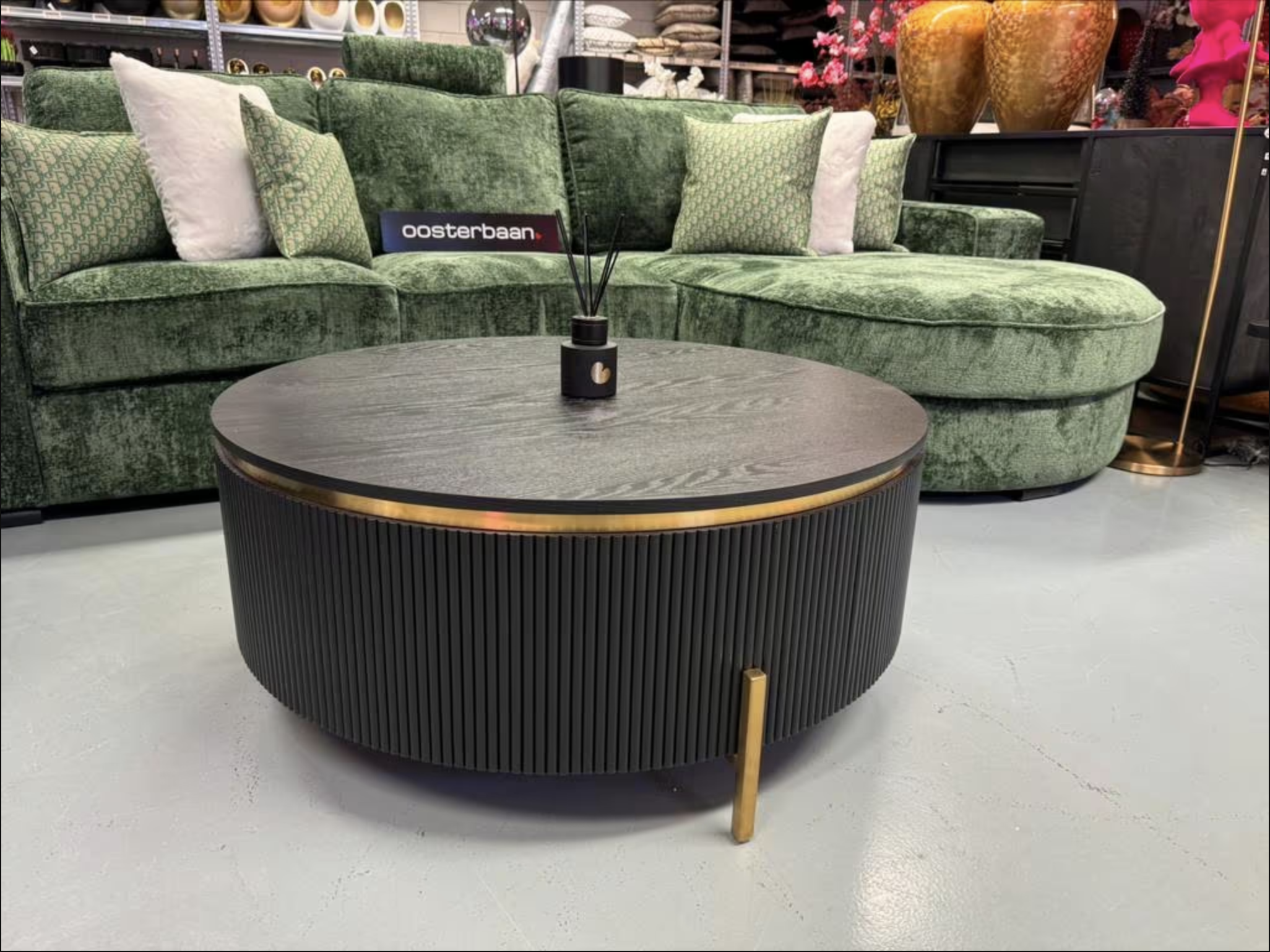 Luxe Black Oak Gold Salontafel 100cm NIEUW Zwart