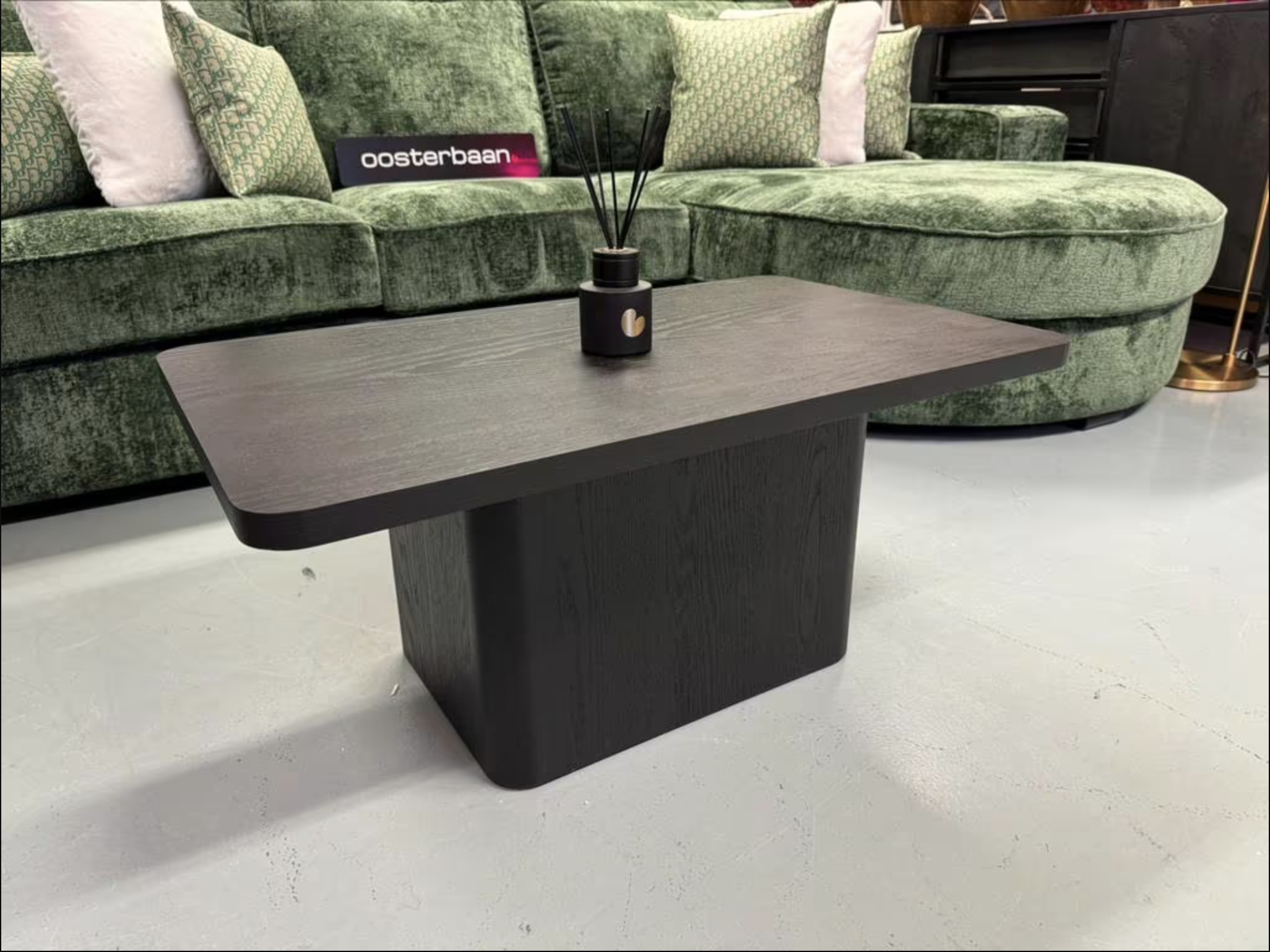 Luxe Black Oak Salontafel 90x55cm Zwart - NIEUW