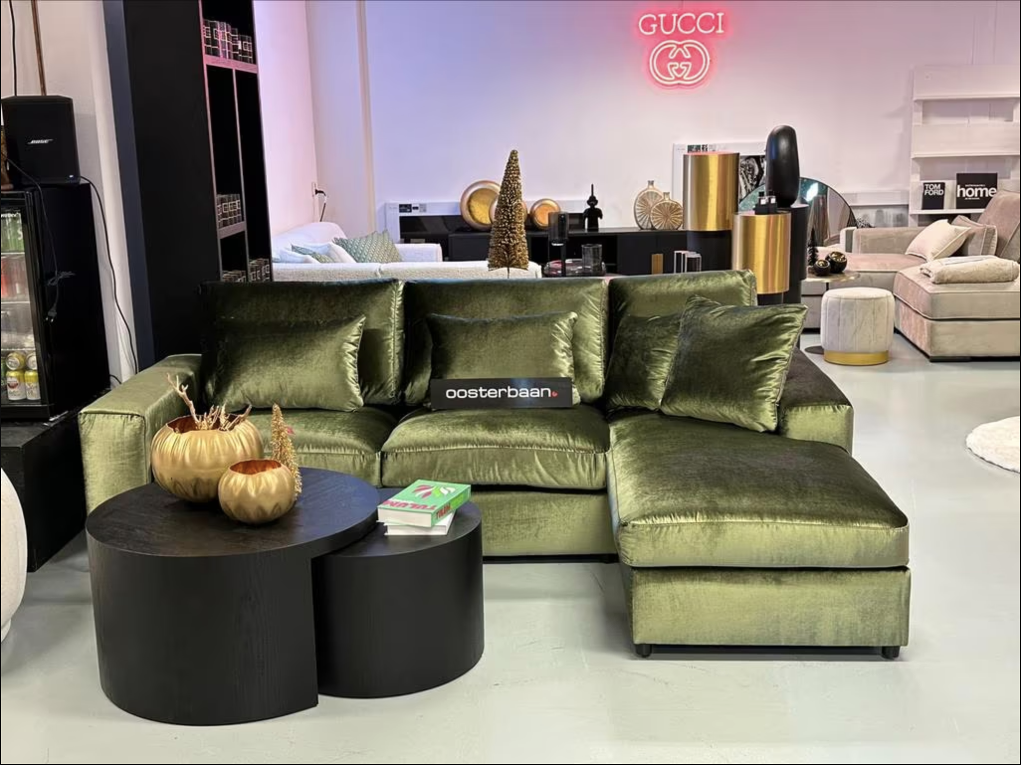 Luxe Velvet Loungebank Nepal 260x180cm NIEUW - Green