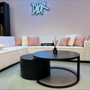 Luxe Visgraat Black Oak Salontafel Zwart set van 2 – NIEUW