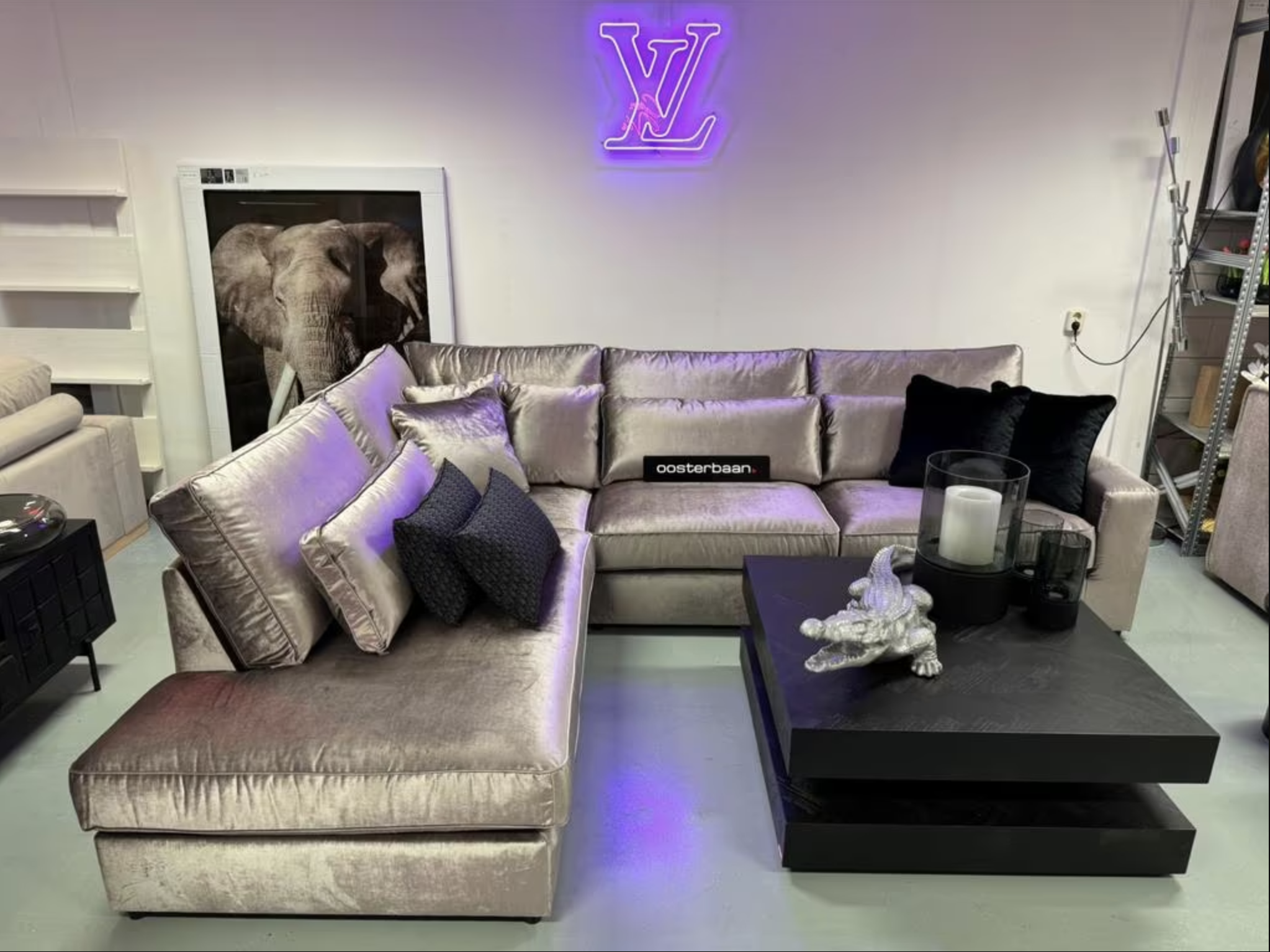 Luxe Velvet Hoekbank Pocket 250x310cm Kemer107 Rose NIEUW