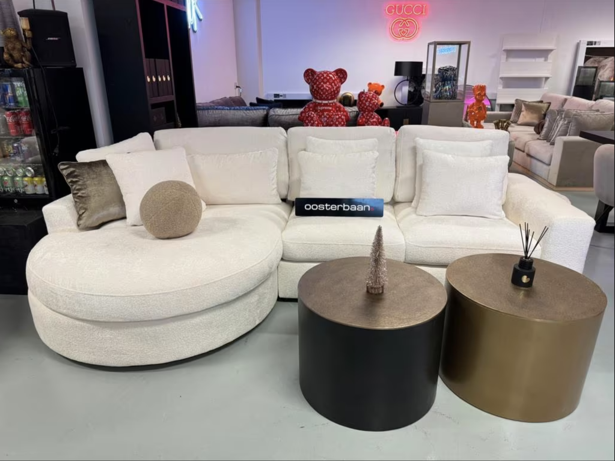 Luxe Velvet Teddy Loungebank Nepal Round 160x290cm NIEUW