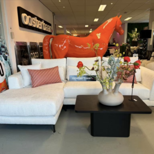 Luxe Velvet Loungebank Anna 170x260cm Teddy Wit NIEUW