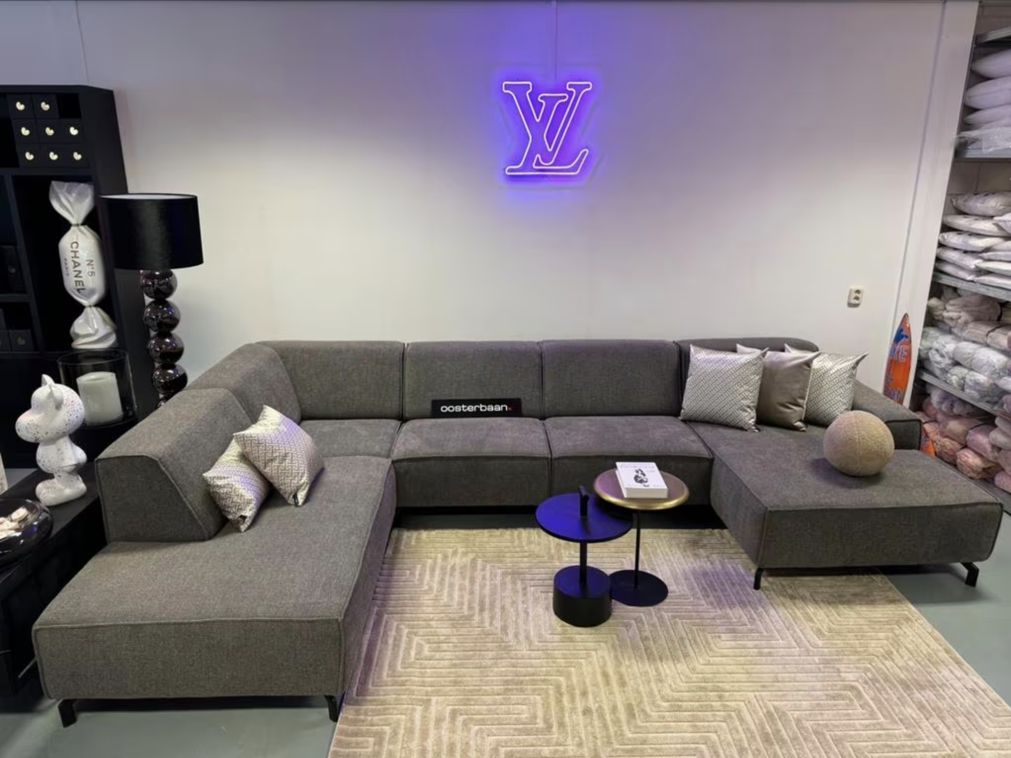 Luxe Velvet Elementen U-bank 230x350x170cm NIEUW Grijs - Afbeelding 4