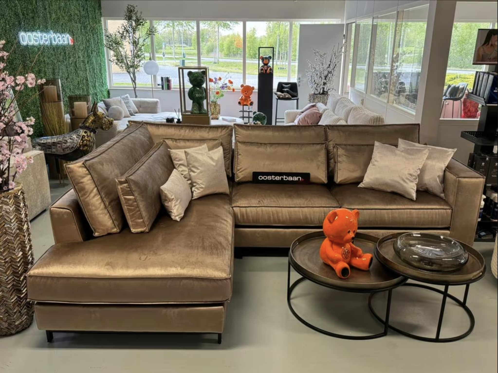 Luxe Velvet Hoekbank King 220x310cm NIEUW - Taupe