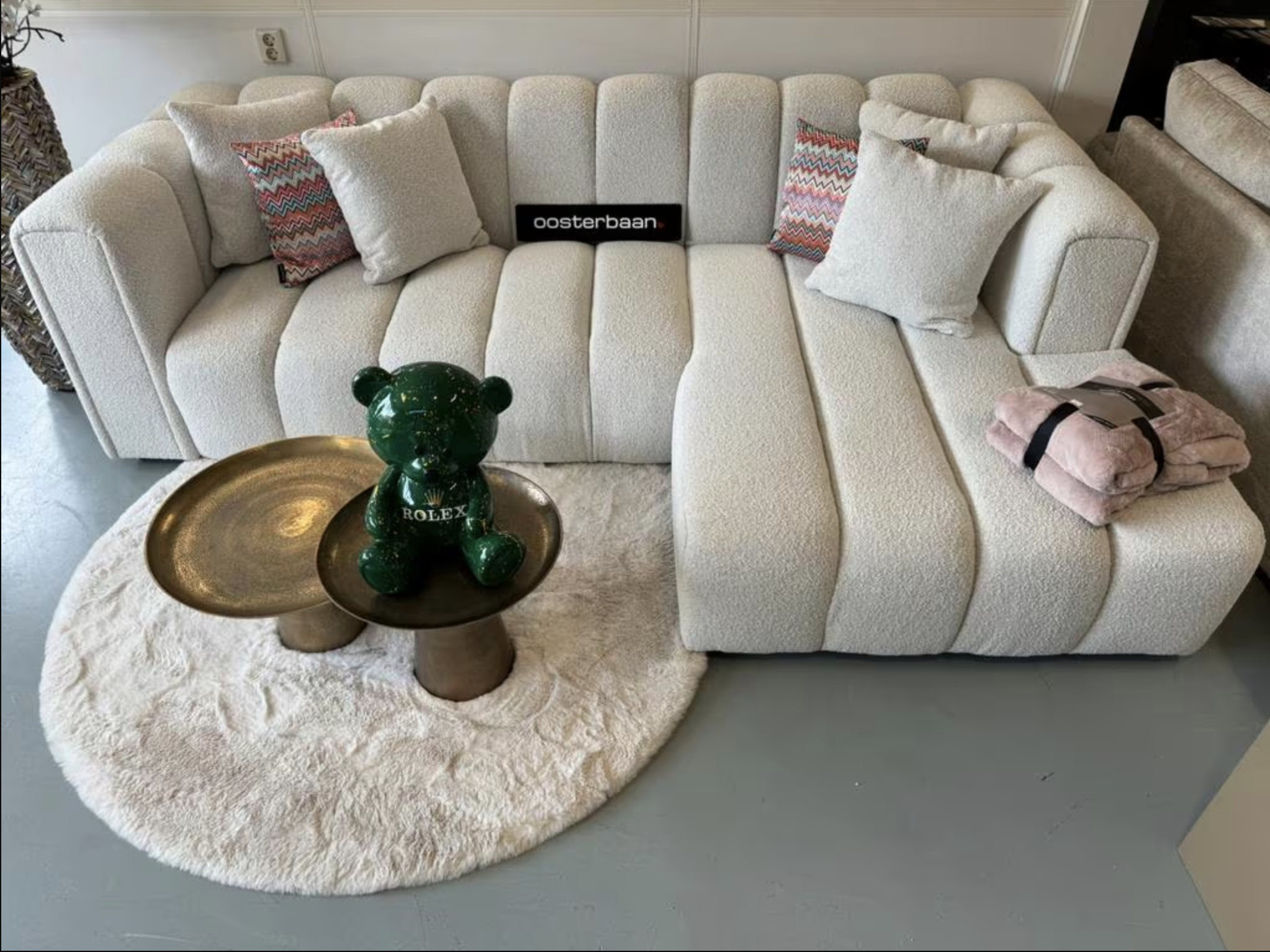 Luxe Velvet Teddy Loungebank Barry 280x175cm NIEUW - Afbeelding 4
