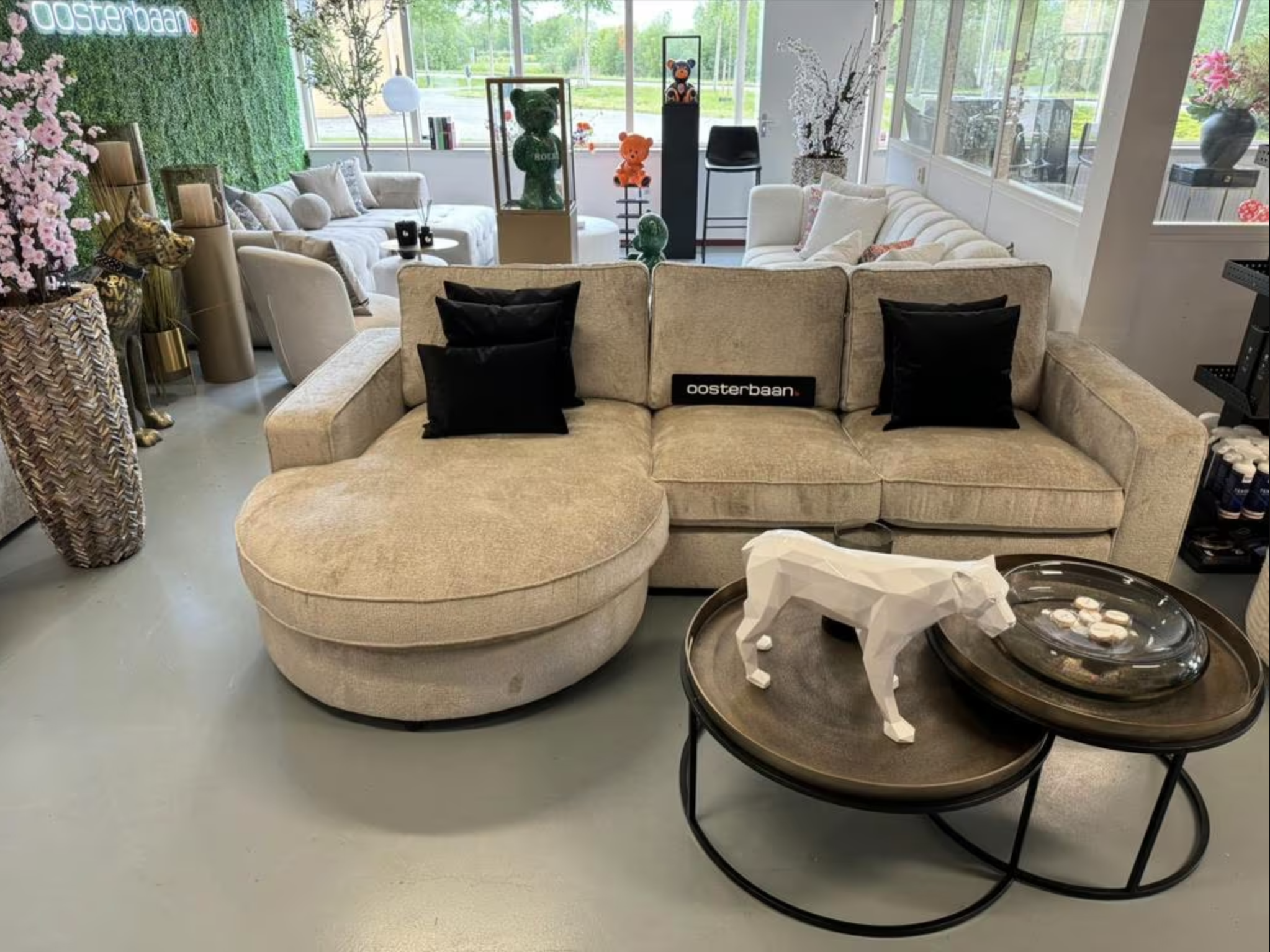 Luxe Velvet Teddy Loungebank Lio 170x280cm Beige NIEUW