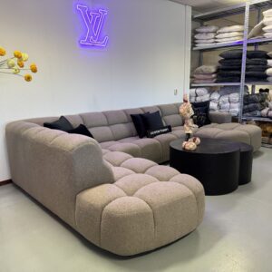 Luxe Teddy U-bank Rich Taupe Beige 230x380x170cm NIEUW