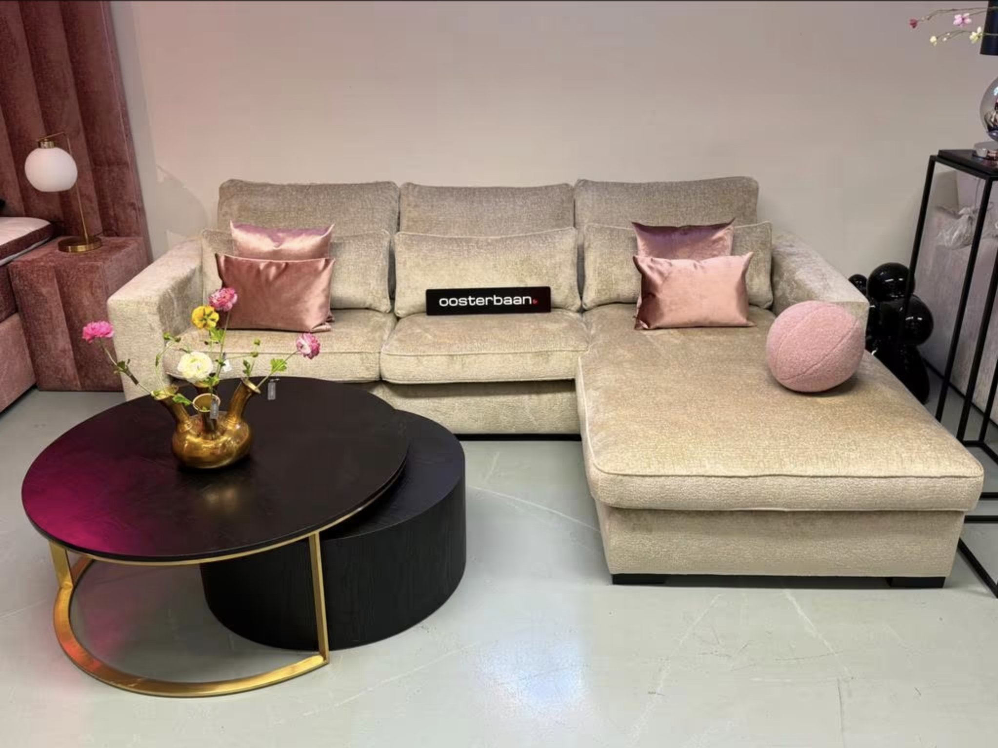 Luxe Velvet Teddy Loungebank Costa 280x195cm NIEUW - Sand