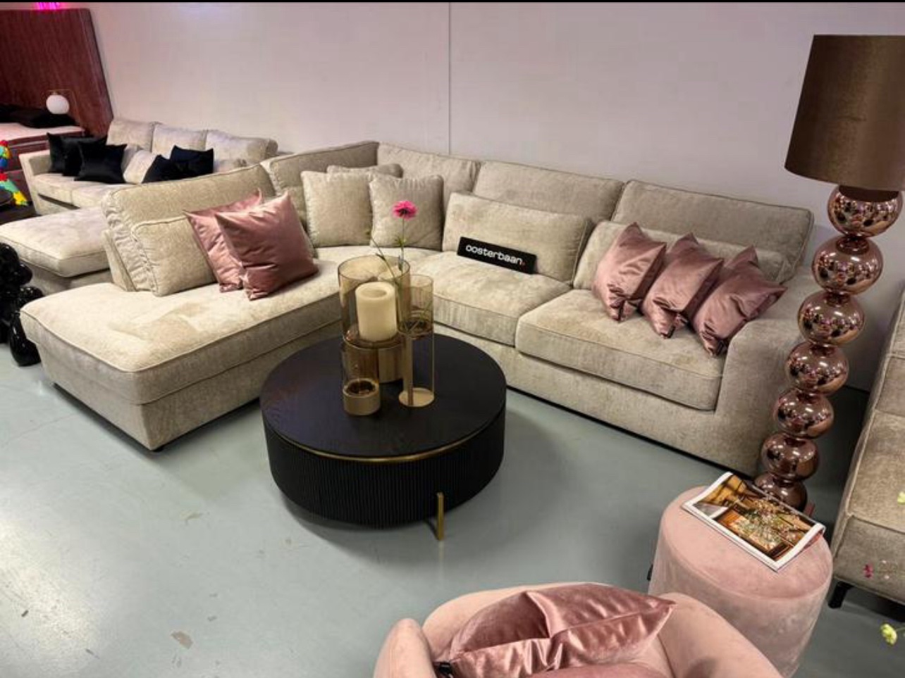 Luxe Velvet Teddy Hoekbank Pocket 250x310cm - Afbeelding 2