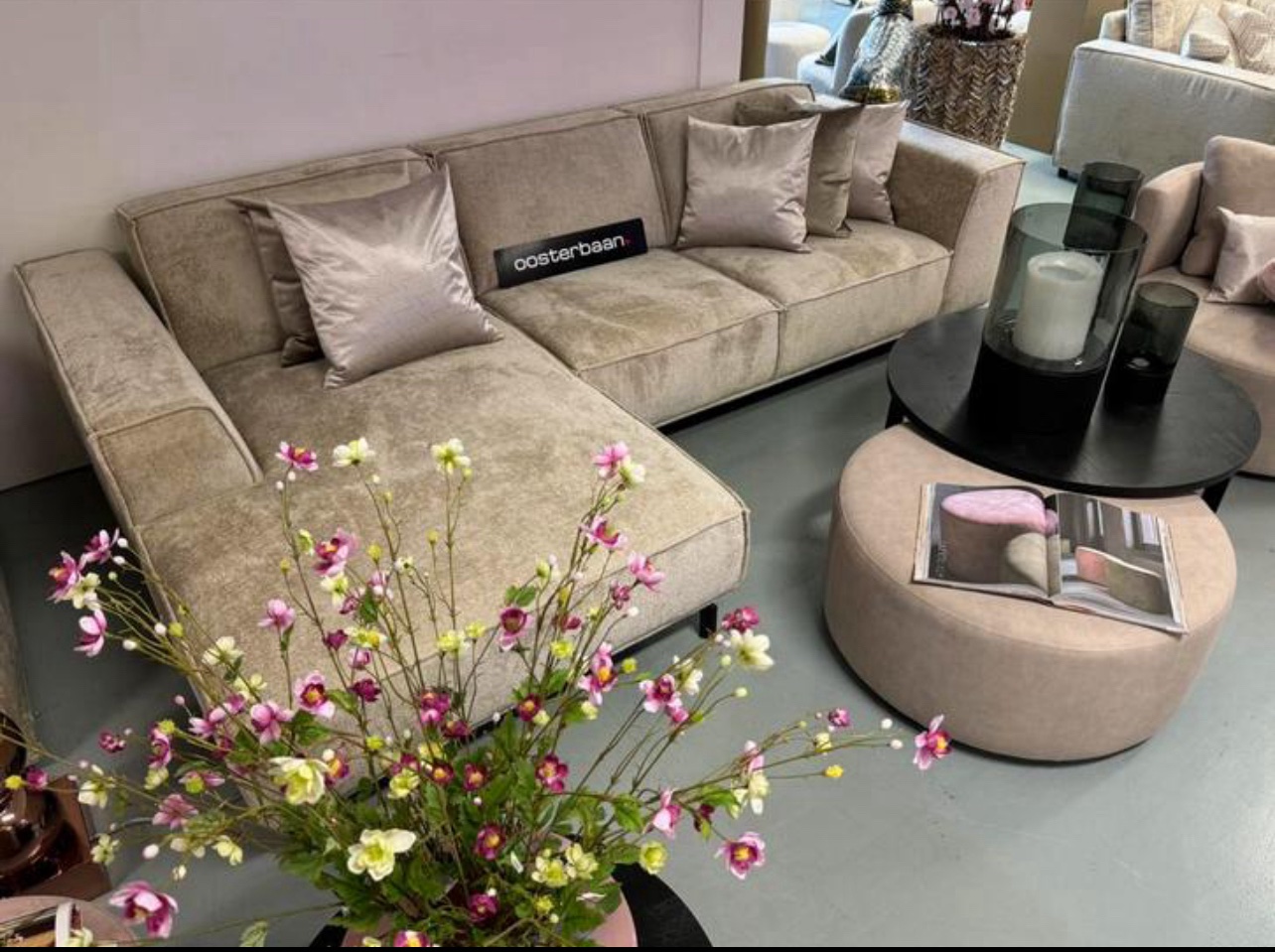 Luxe Velvet Teddy Loungebank Lotte 160x275cm Beige - Afbeelding 4