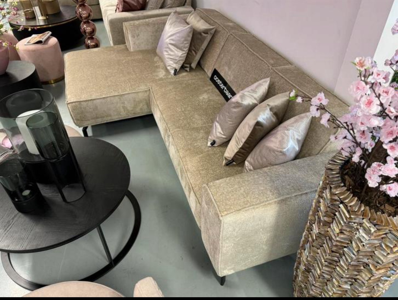 Luxe Velvet Teddy Loungebank Lotte 160x275cm Beige - Afbeelding 3