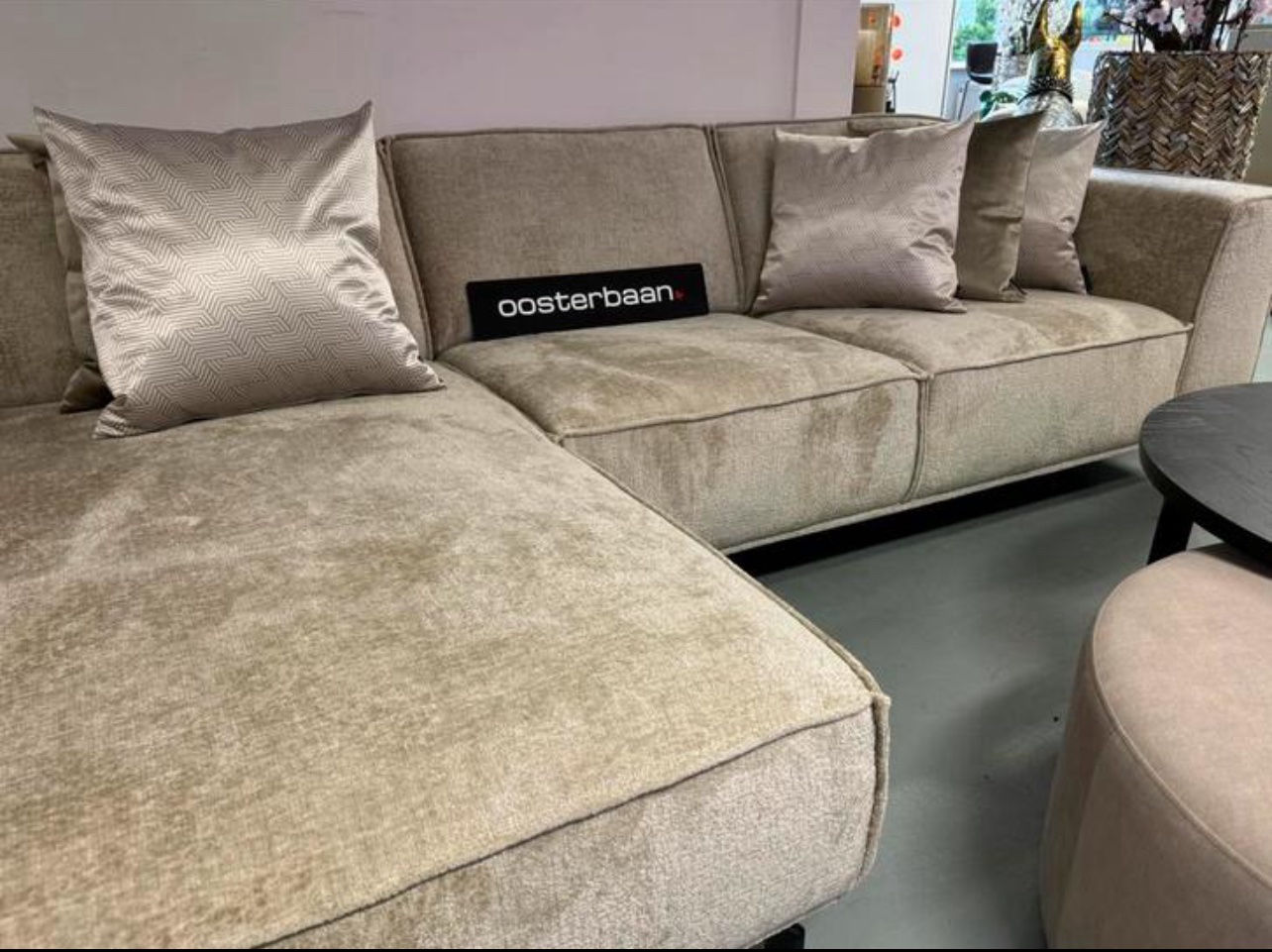 Luxe Velvet Teddy Loungebank Lotte 160x275cm Beige - Afbeelding 2