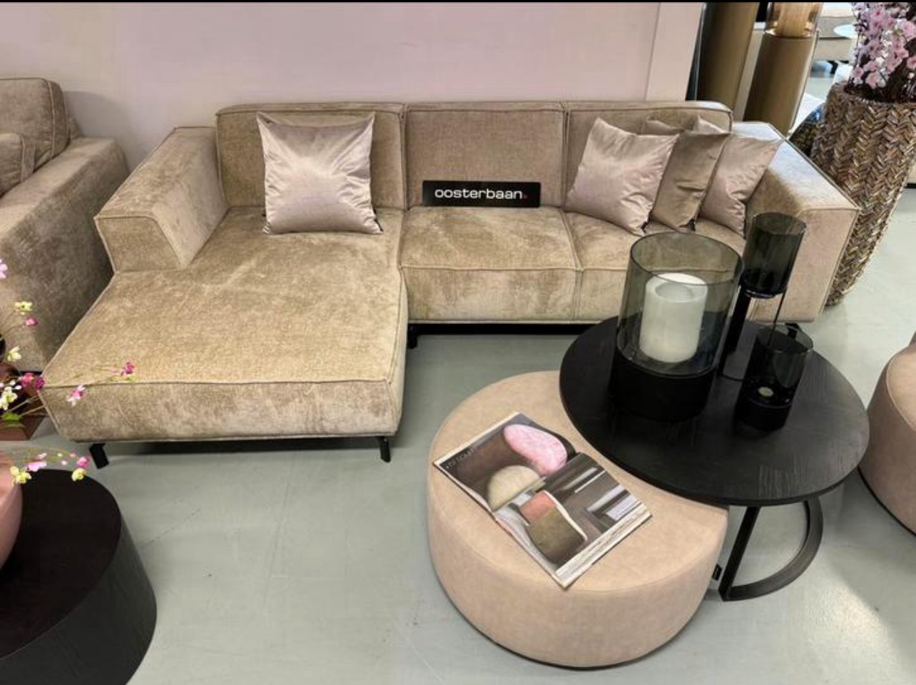 Luxe Velvet Teddy Loungebank Lotte 160x275cm Beige