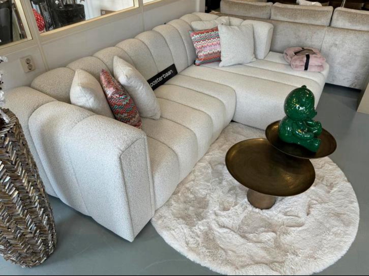 Luxe Velvet Teddy Loungebank Barry 280x175cm NIEUW - Afbeelding 3