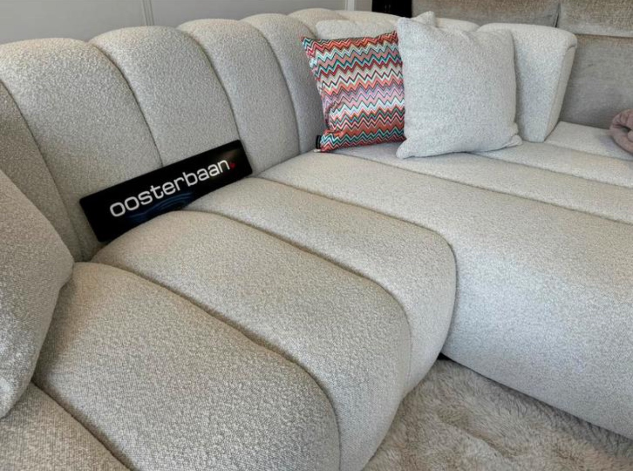 Luxe Velvet Teddy Loungebank Barry 280x175cm NIEUW - Afbeelding 2