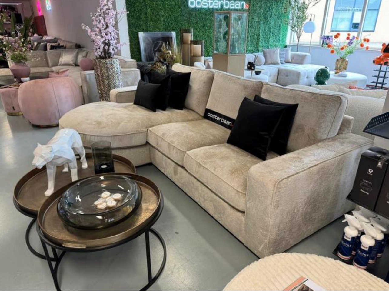 Luxe Velvet Teddy Loungebank Lio 170x280cm Beige NIEUW - Afbeelding 4