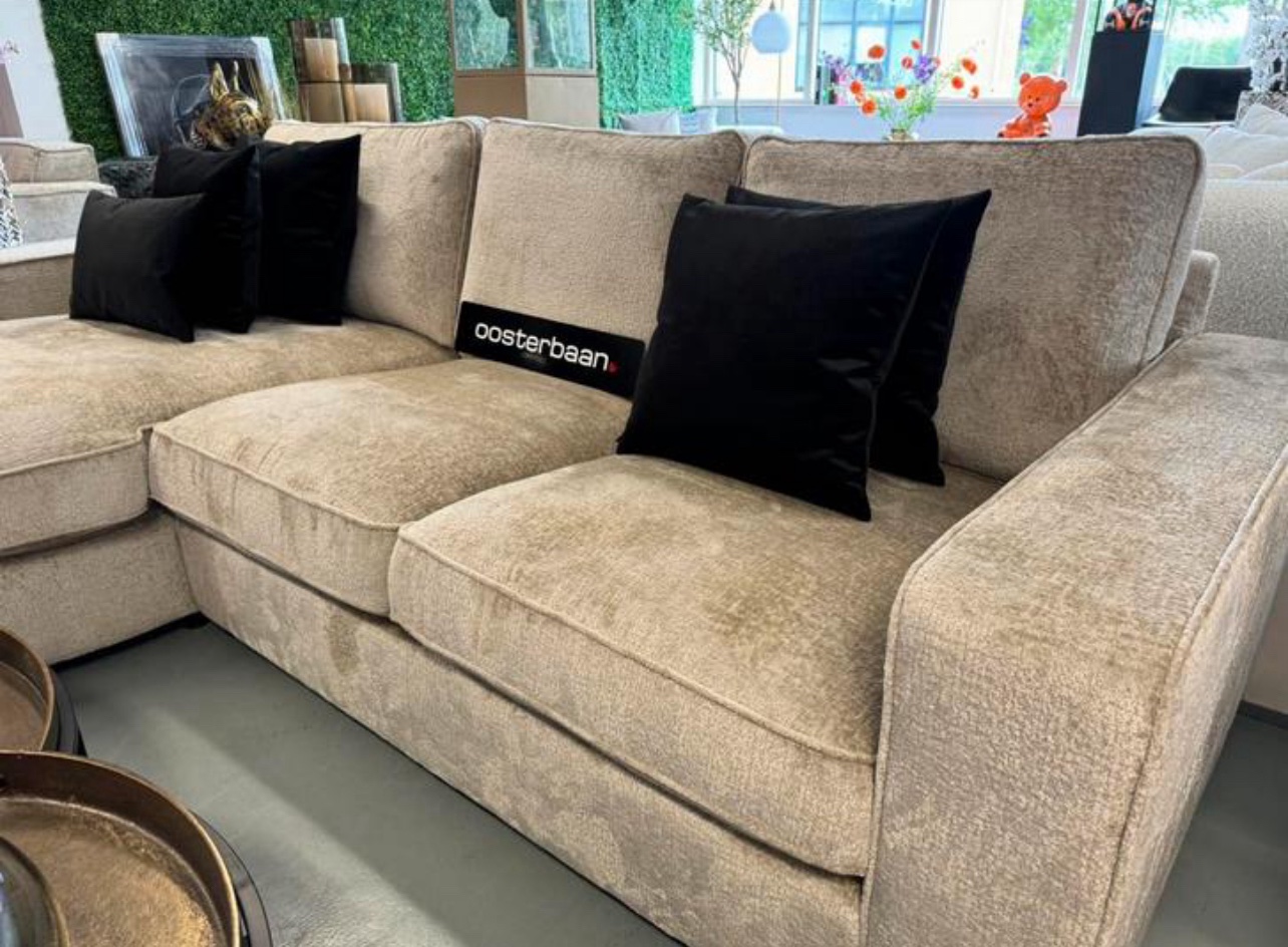 Luxe Velvet Teddy Loungebank Lio 170x280cm Beige NIEUW - Afbeelding 2