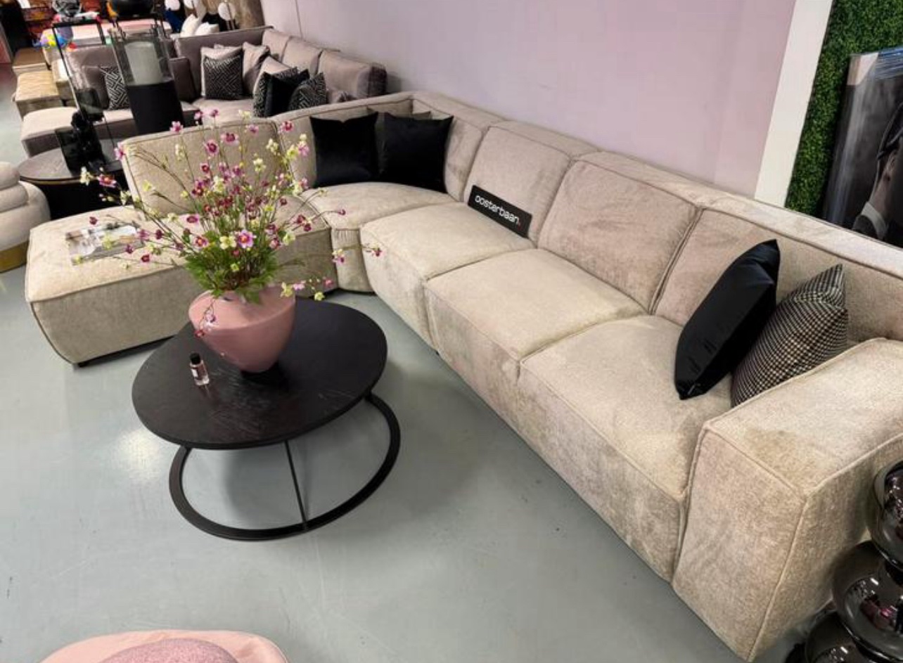 Luxe Velvet Teddy Hoekbank Richard 250x350cm Beige - Afbeelding 4