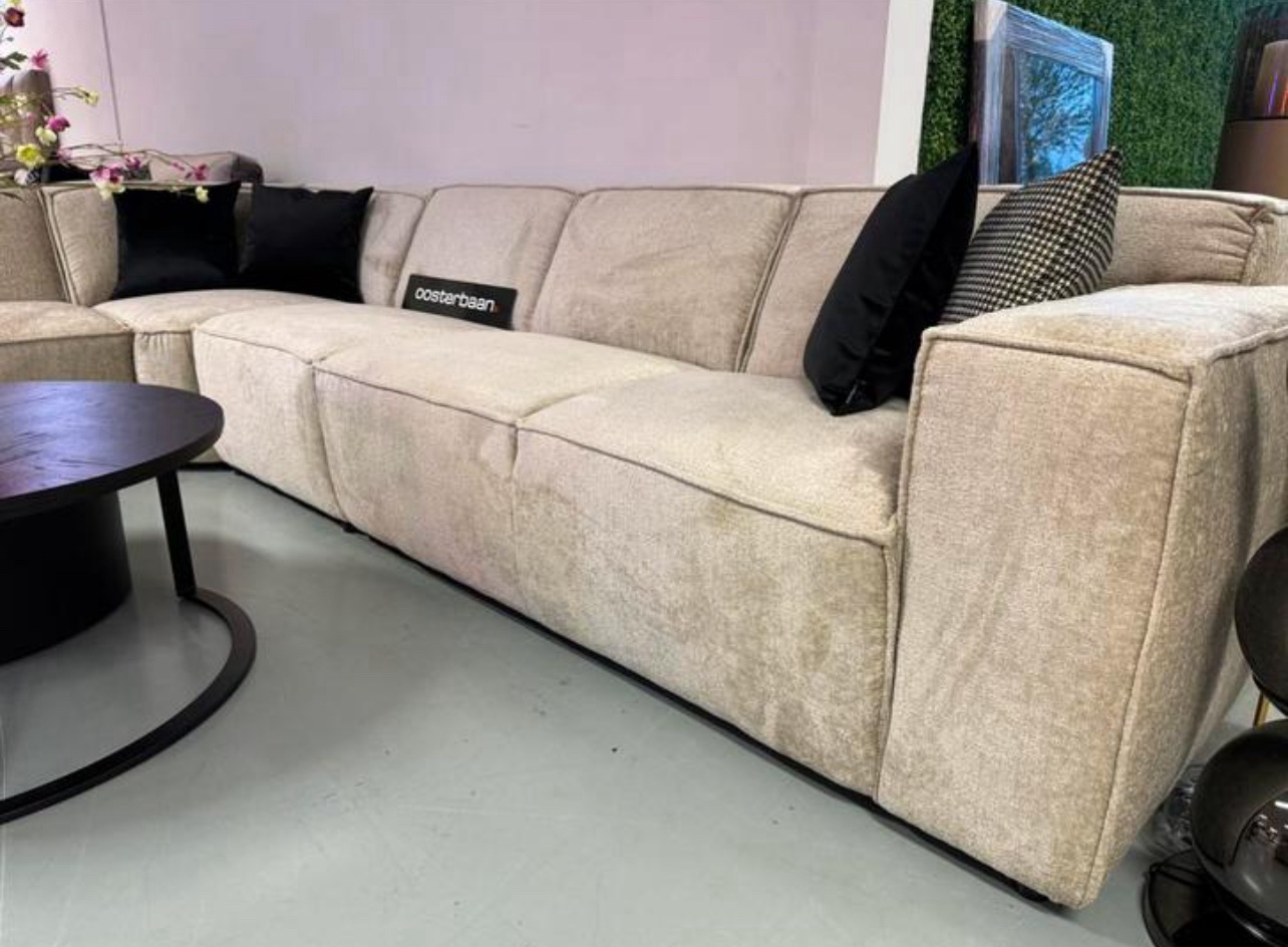 Luxe Velvet Teddy Hoekbank Richard 250x350cm Beige - Afbeelding 3