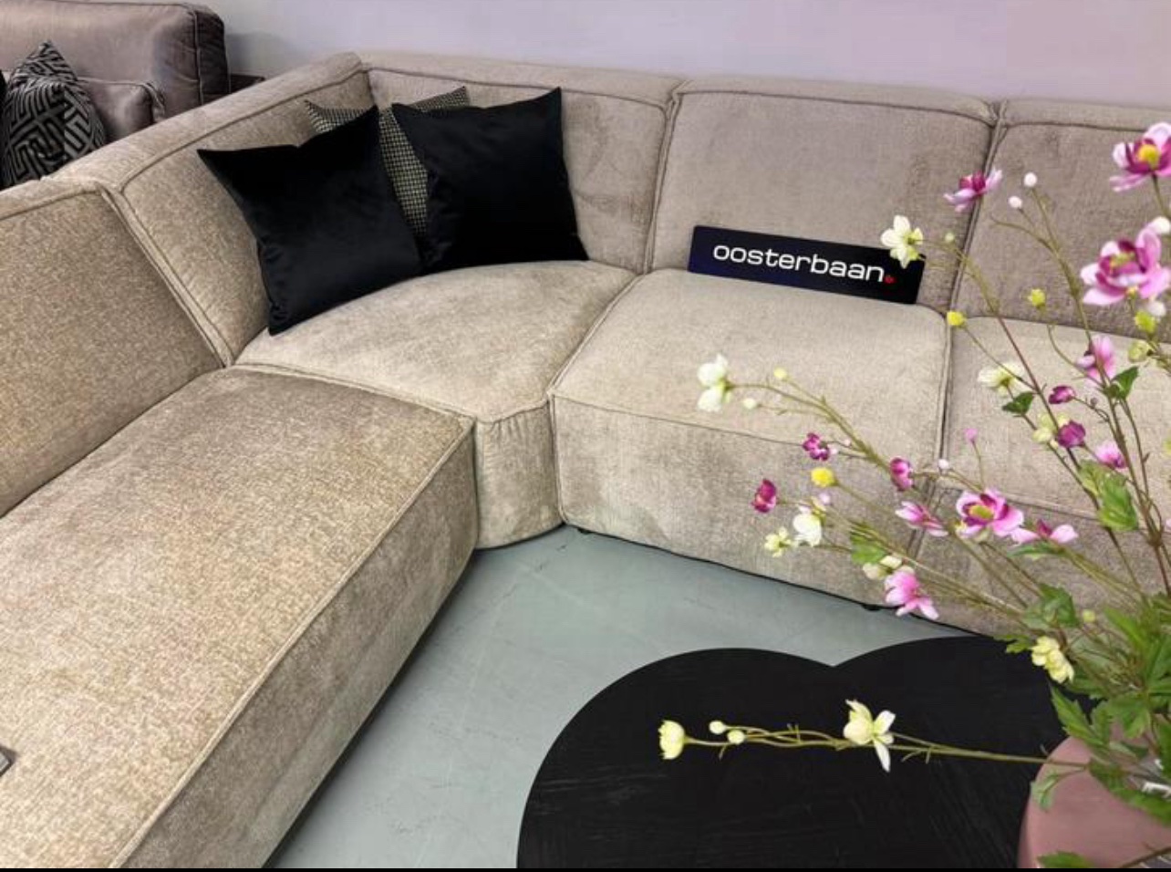 Luxe Velvet Teddy Hoekbank Richard 250x350cm Beige - Afbeelding 2