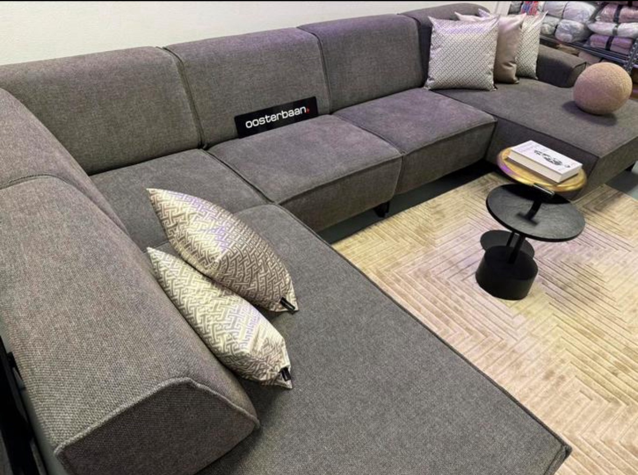 Luxe Velvet Elementen U-bank 230x350x170cm NIEUW Grijs - Afbeelding 2