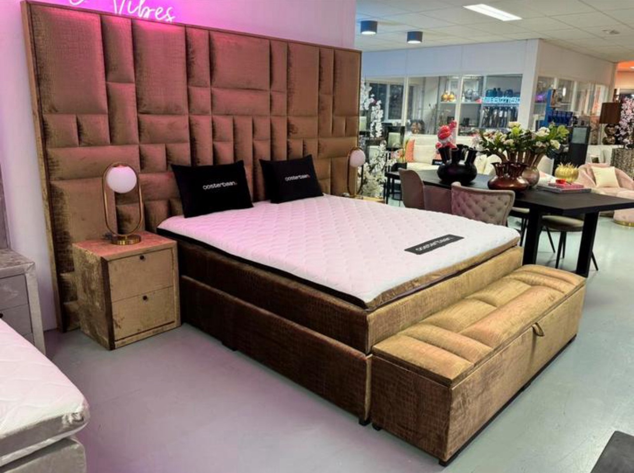 Luxe Velvet Croco Boxspring Brussel 180x200cm NIEUW Croco104 - Afbeelding 3