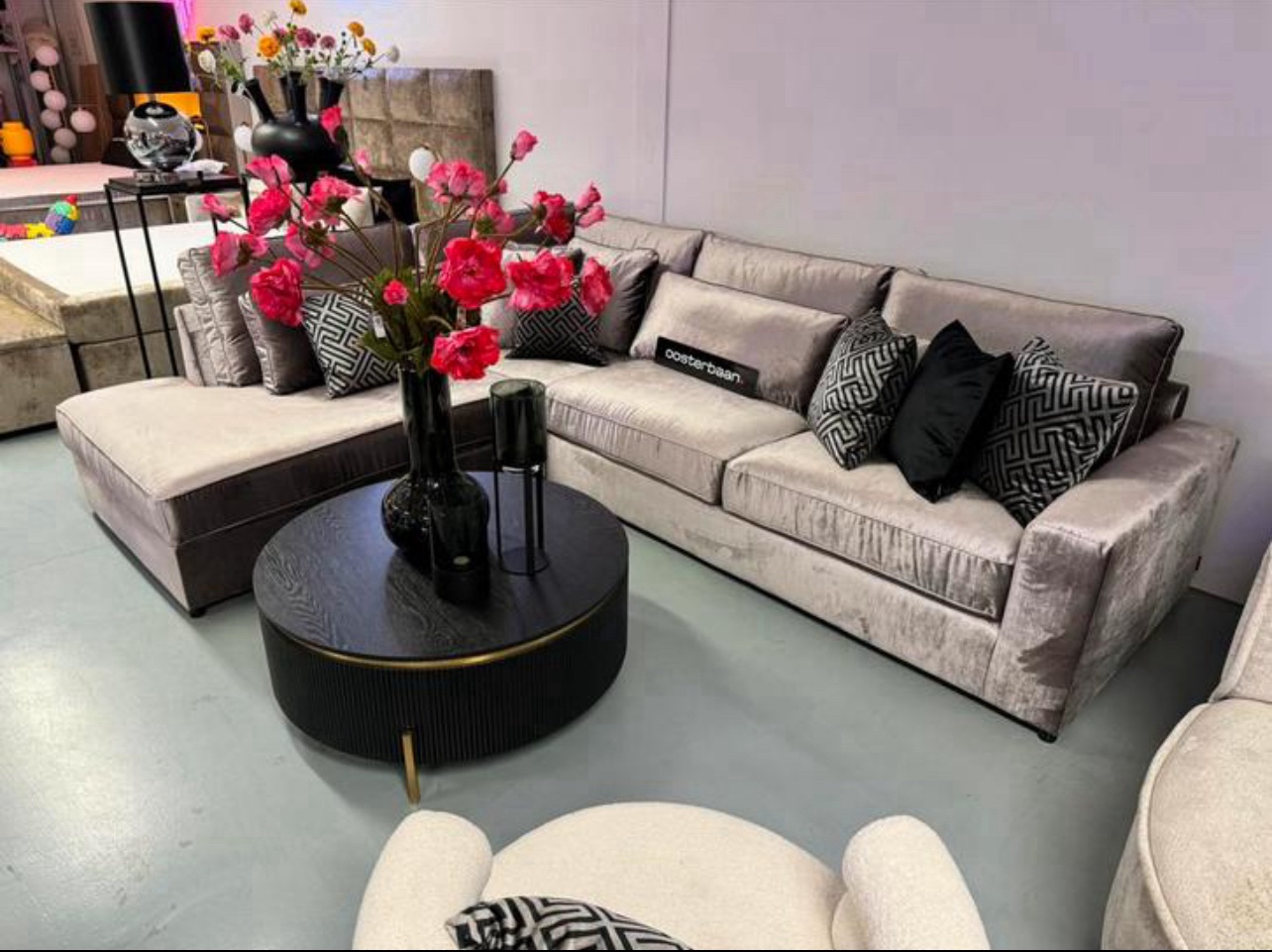 Luxe Velvet Hoekbank Pocket 250x310cm Kemer107 Rose NIEUW - Afbeelding 4