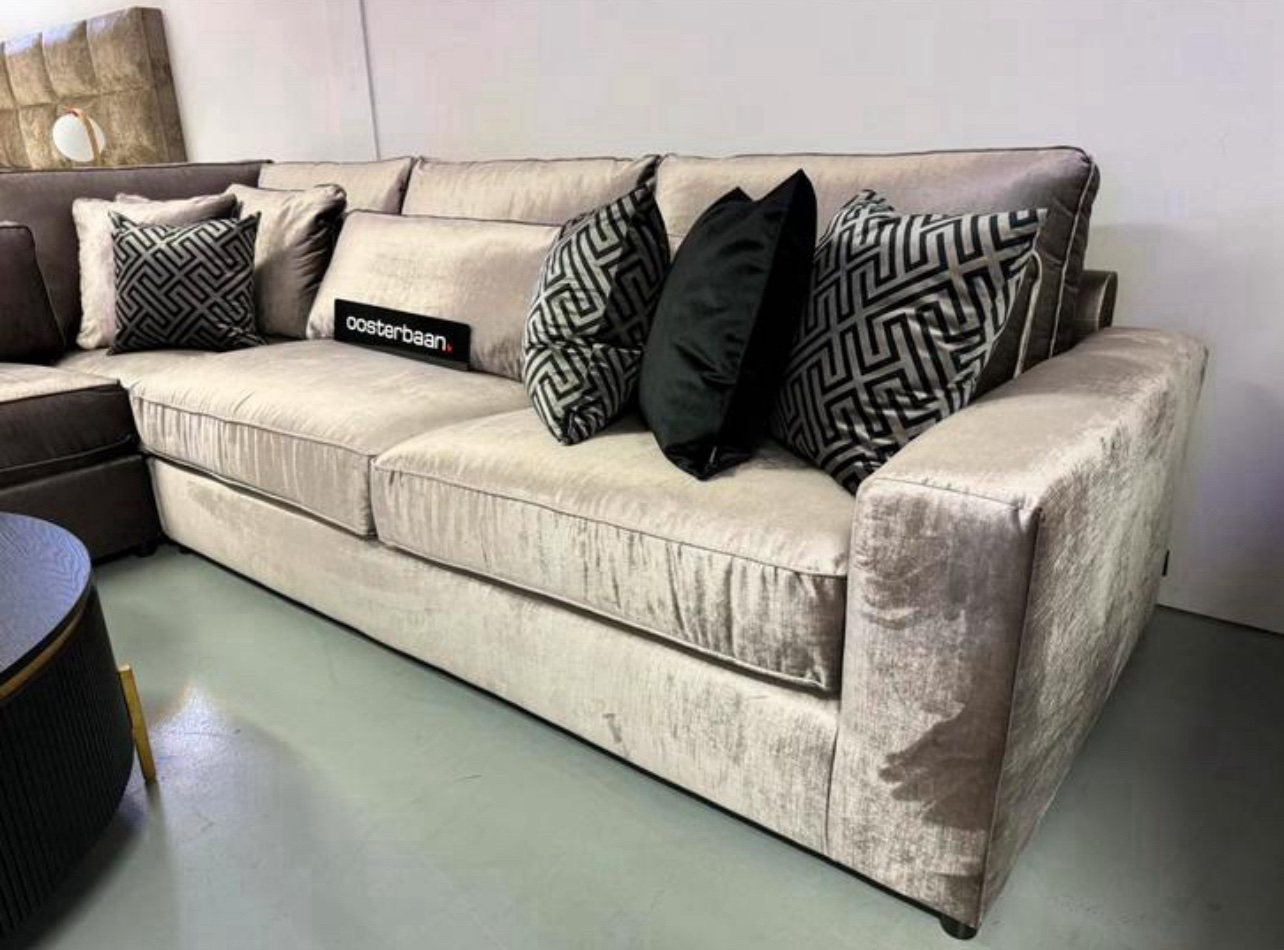 Luxe Velvet Hoekbank Pocket 250x310cm Kemer107 Rose NIEUW - Afbeelding 2