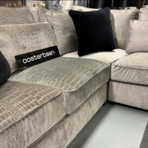 Luxe Velvet Croco Hoekbank Pocket 280x200cm NIEUW Champagne