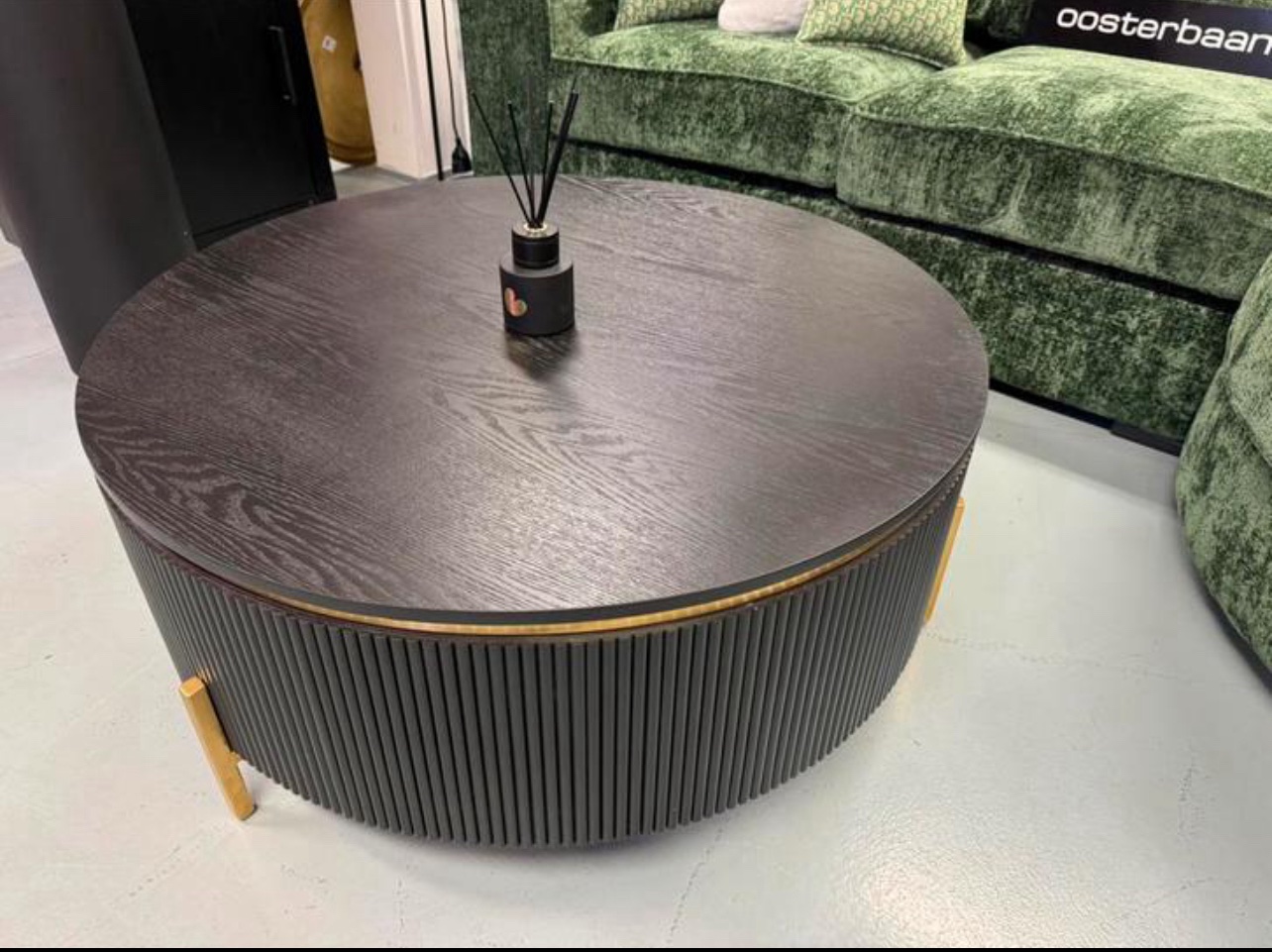 Luxe Black Oak Gold Salontafel 100cm NIEUW Zwart - Afbeelding 3