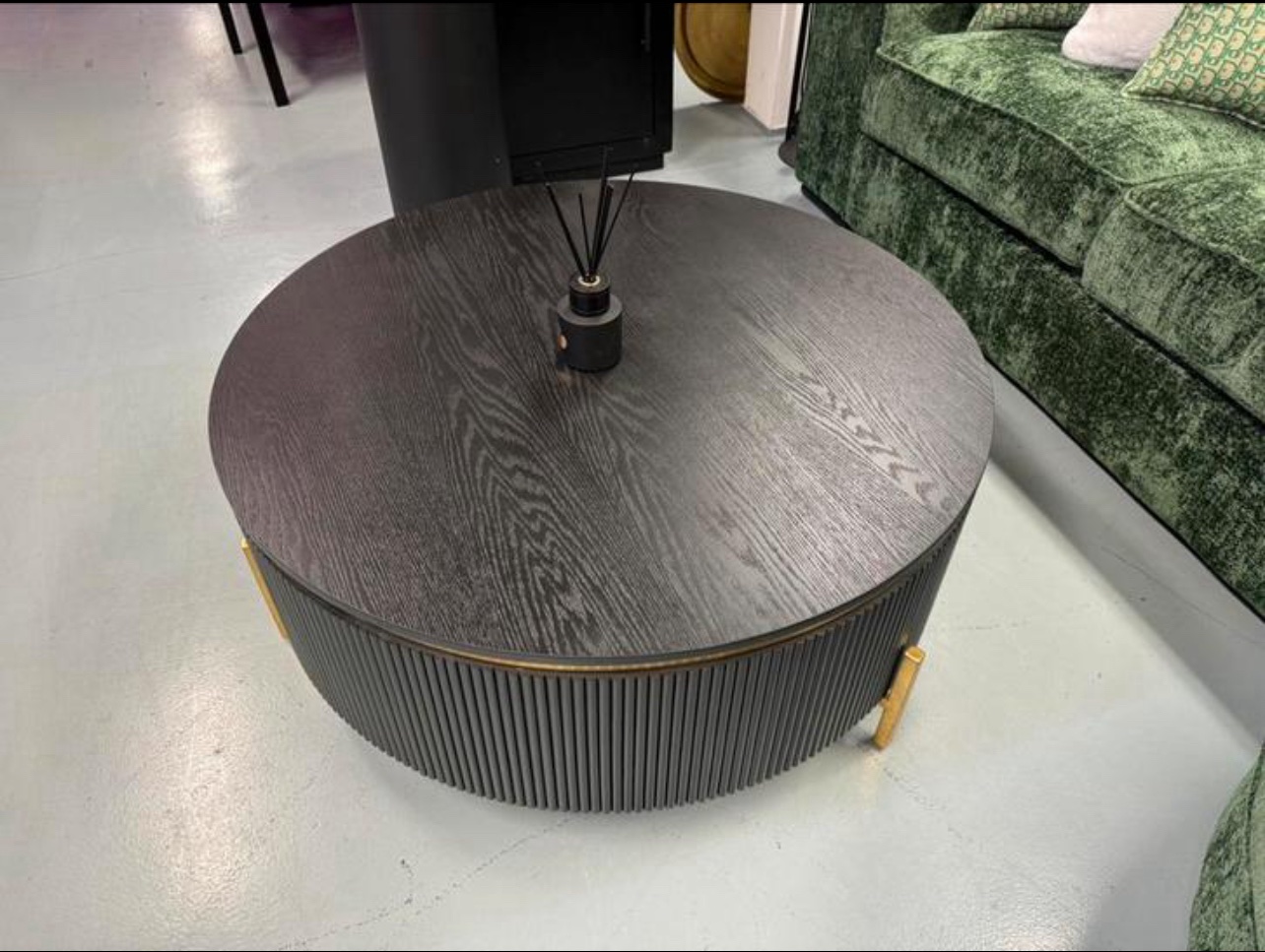 Luxe Black Oak Gold Salontafel 100cm NIEUW Zwart - Afbeelding 2