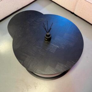 Luxe Visgraat Black Oak Salontafel Zwart set van 2 – NIEUW