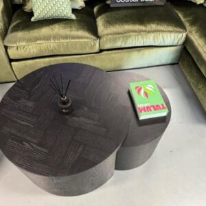 Luxe Visgraat Salontafel Duo NIEUW – Black Oak