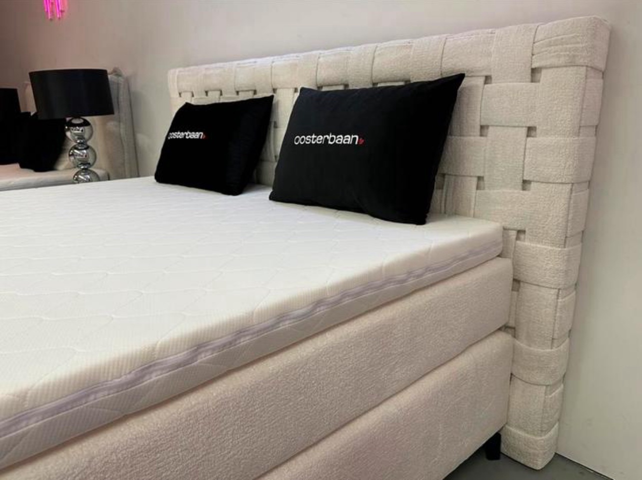 Luxe Velvet Boxspring Braid 180x200cm NIEUW Compleet - Afbeelding 2