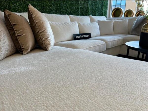 Luxe Velvet Teddy U Bank Costa 195x360x245cm NIEUW Bergen904 Wit - Afbeelding 3