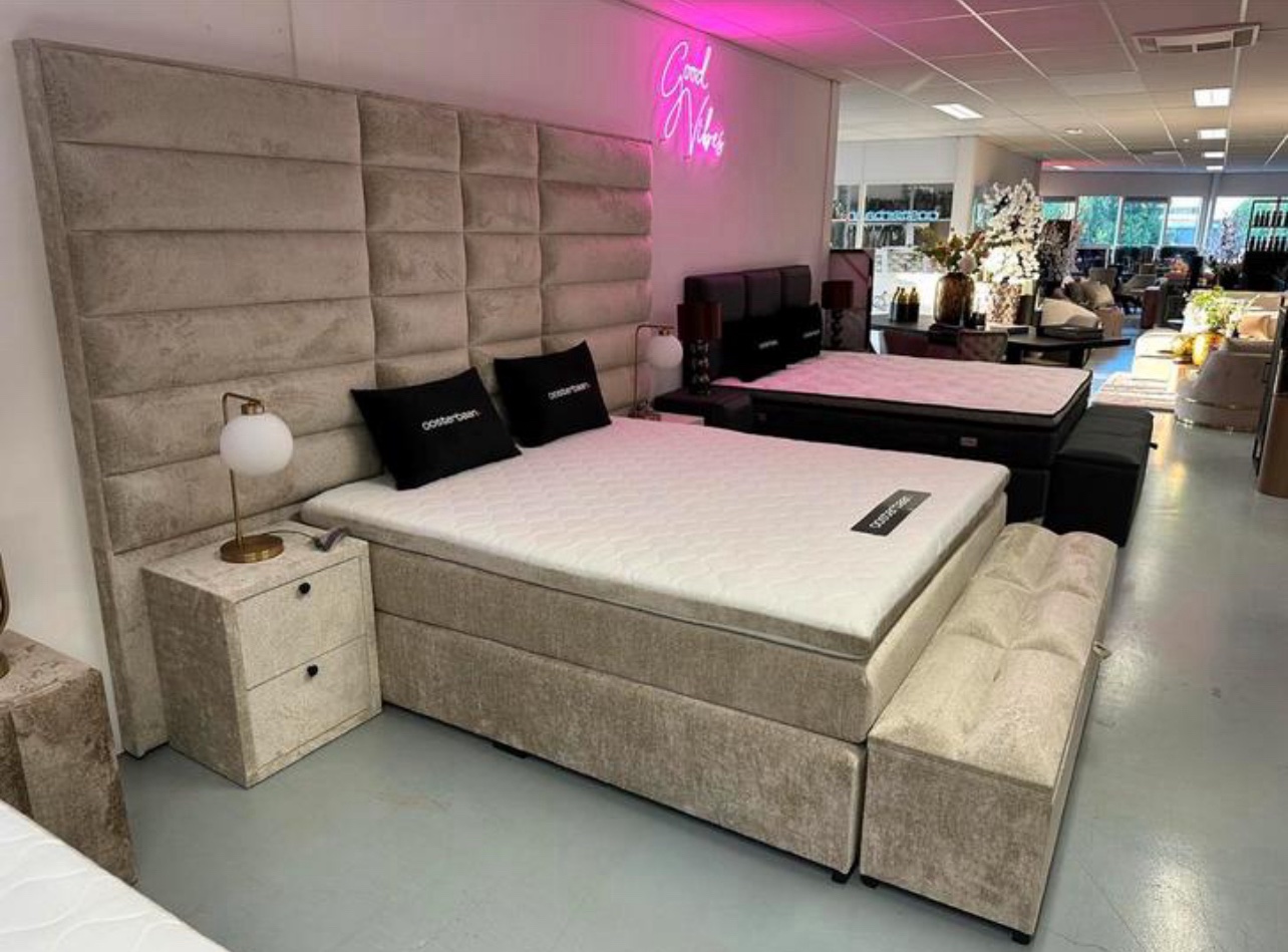 Luxe Velvet Boxspring set Ruben 180x200cm Compleet NIEUW - Afbeelding 4
